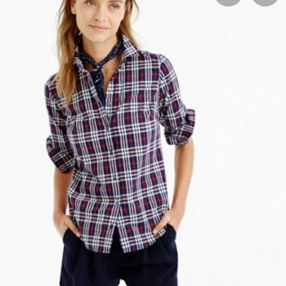 J. Crew Plaid Button Down Shirt - Red and Blue - Picture 1 of 11